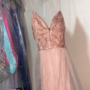 Fashion Nova Pastel Nude Formal Dress
